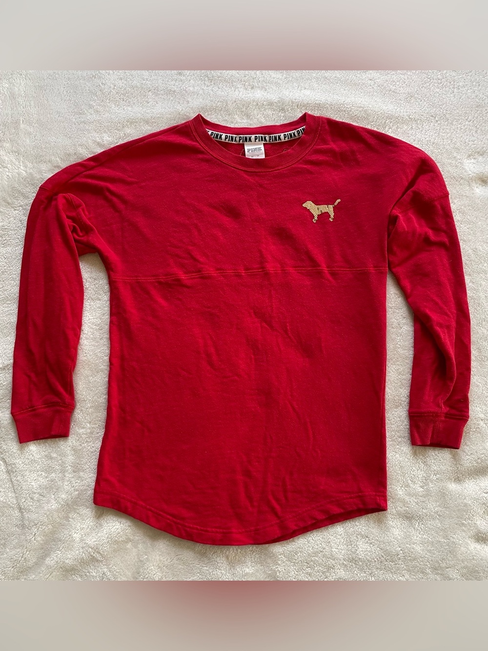 PINK Victoria’s Secret Holiday Oversized Long Sleeve size XS
